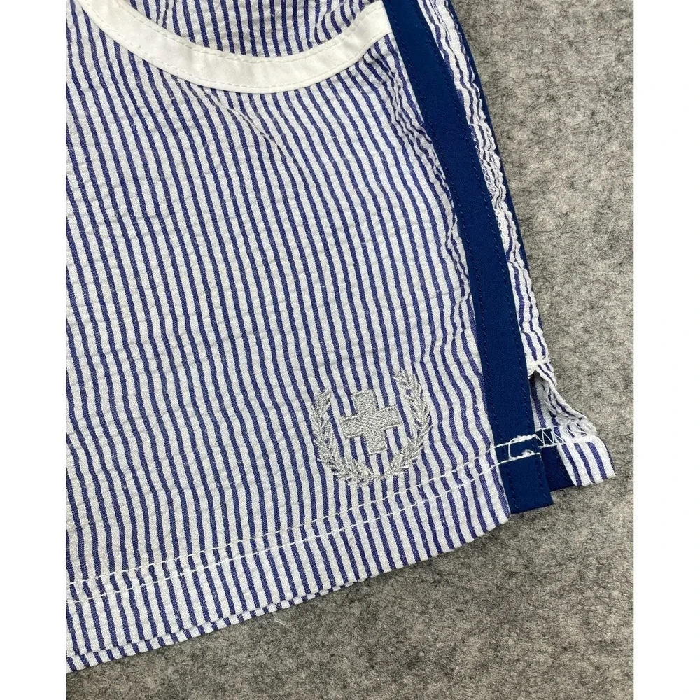 Andrew Christian Seersucker Stripe Swim Shorts Blue White Large